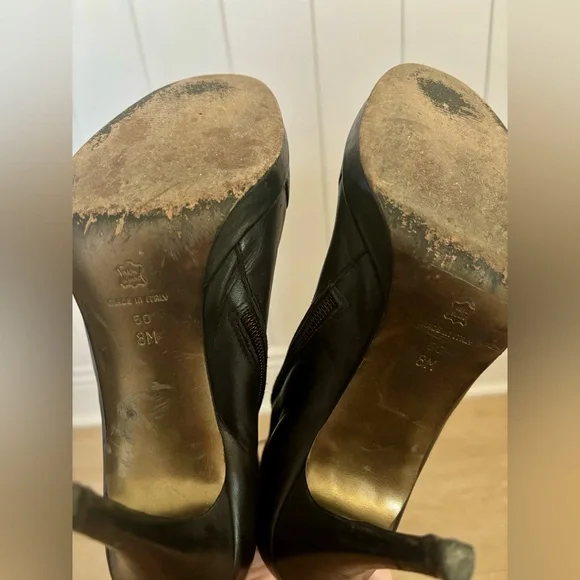 Via Spiga V-Rapido Black Leather Tall Lace Up Boot - Picture 7 of 12